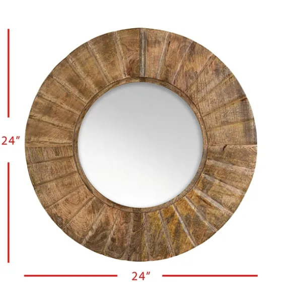 Natural Mango Wood Round Frame Mirror-Kirkland's Home Best