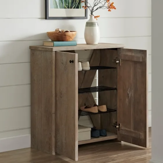 Natural Mango Wood Shoe Cubbie-Kirkland's Home Clearance
