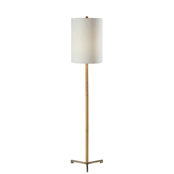 Natural Oak Wood Slim Floor Lamp-Kirkland's Home Store