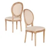 Natural Oval Back Linen Dining Chairs, Set Of 2-Kirkland's Home New