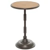 Natural Pine And Gray Metal Accent Table, 21 In.-Kirkland's Home Online