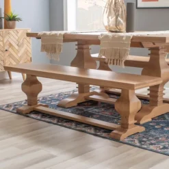 Natural Pine Wood Knotted Column Bench-Kirkland's Home Outlet