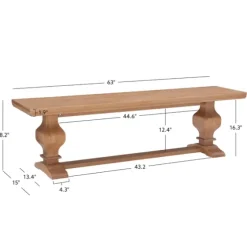 Natural Pine Wood Knotted Column Bench-Kirkland's Home Outlet