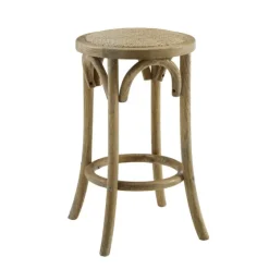 Natural Rat Upholstered Wood Counter Stool-Kirkland's Home Best