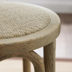 Natural Rat Upholstered Wood Counter Stool-Kirkland's Home Best