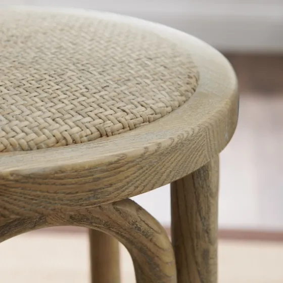 Natural Rat Upholstered Wood Counter Stool-Kirkland's Home Best