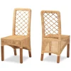 Natural Rat Woven Back Dining Chairs, Set Of 2-Kirkland's Home Shop