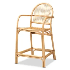 Natural Rat Woven Seat Counter Stool-Kirkland's Home Cheap