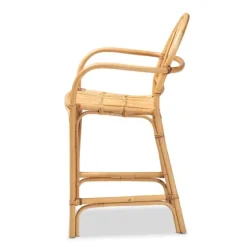 Natural Rat Woven Seat Counter Stool-Kirkland's Home Cheap