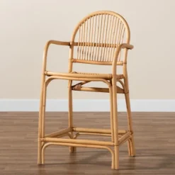 Natural Rat Woven Seat Counter Stool-Kirkland's Home Cheap
