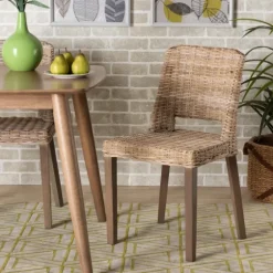 Natural Rattan Cutout Back Dining Chair-Kirkland's Home Fashion