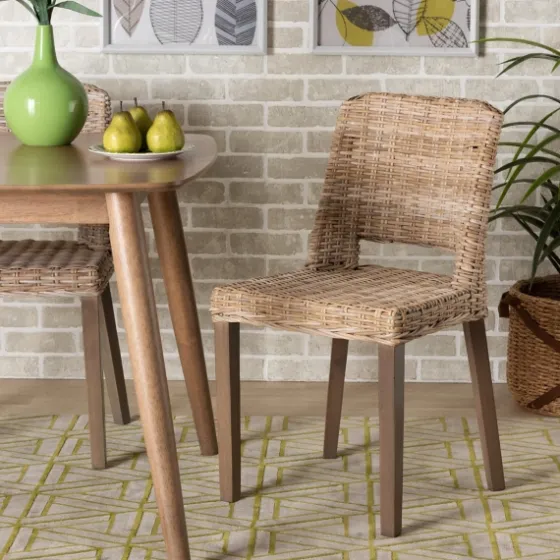 Natural Rattan Cutout Back Dining Chair-Kirkland's Home Fashion