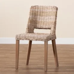 Natural Rattan Cutout Back Dining Chair-Kirkland's Home Fashion