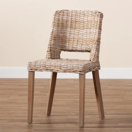 Natural Rattan Cutout Back Dining Chair-Kirkland's Home Fashion