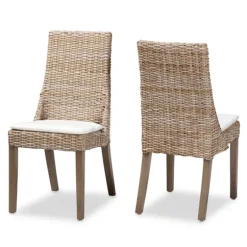 Natural Rattan High Back Dining Chairs, Set Of 2-Kirkland's Home Sale