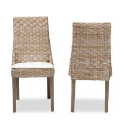 Natural Rattan High Back Dining Chairs, Set Of 2-Kirkland's Home Sale