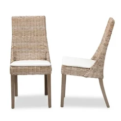 Natural Rattan High Back Dining Chairs, Set Of 2-Kirkland's Home Sale