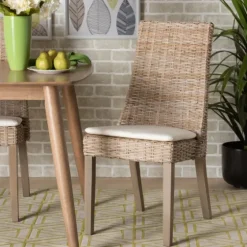 Natural Rattan High Back Dining Chairs, Set Of 2-Kirkland's Home Sale