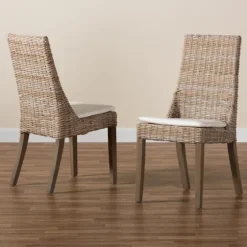 Natural Rattan High Back Dining Chairs, Set Of 2-Kirkland's Home Sale