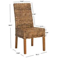 Natural Rattan Wood Woven 2-Pc. Dining Chair Set-Kirkland's Home Sale
