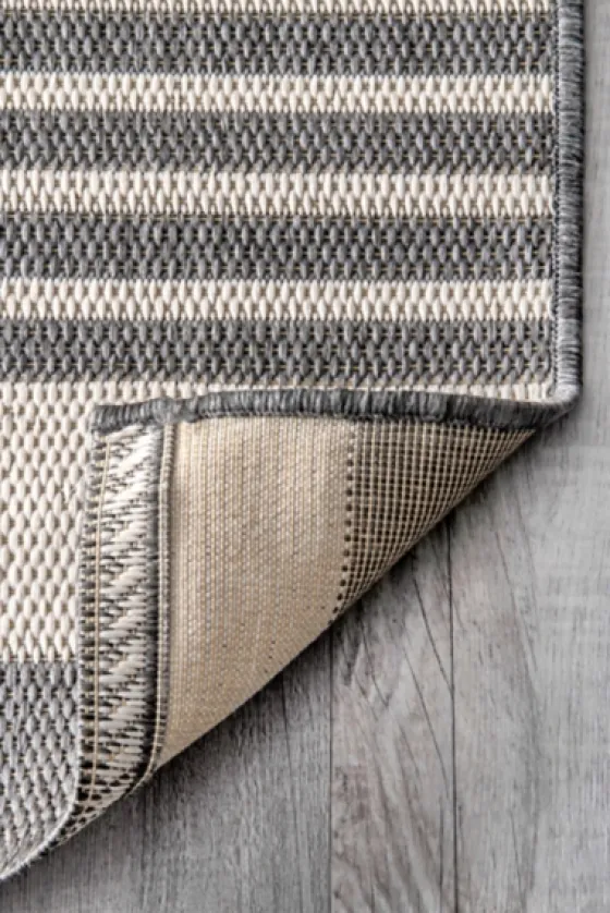 Natural Robin Stripe Outdoor Rug, 5X7-Kirkland's Home Online