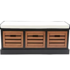 Natural Rustic Crate Upholstered Storage Bench-Kirkland's Home Flash Sale