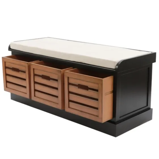 Natural Rustic Crate Upholstered Storage Bench-Kirkland's Home Flash Sale
