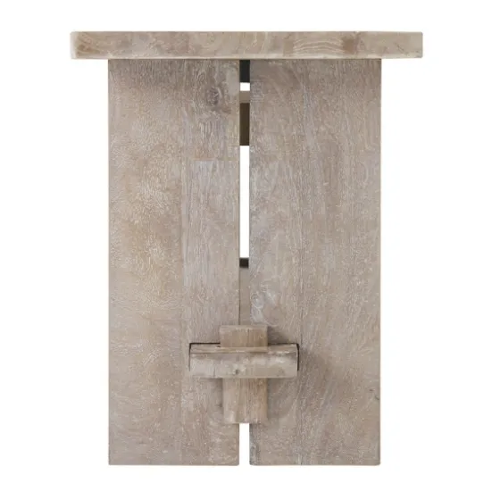 Natural Rustic Whitewashed Mango Wood Bench-Kirkland's Home Flash Sale