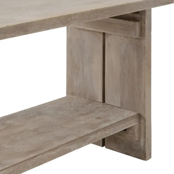 Natural Rustic Whitewashed Mango Wood Bench-Kirkland's Home Flash Sale
