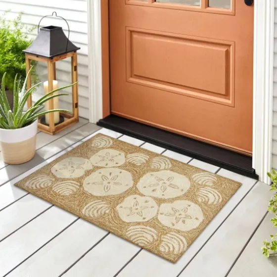 Natural Sand Dollar Outdoor Accent Rug-Kirkland's Home Online