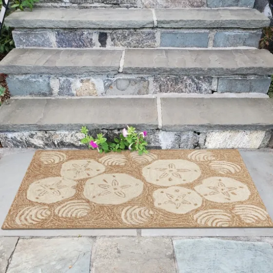 Natural Sand Dollar Outdoor Accent Rug-Kirkland's Home Online