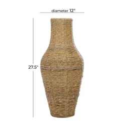Natural Seagrass Tapered Coastal Vase, 27 In.-Kirkland's Home Shop