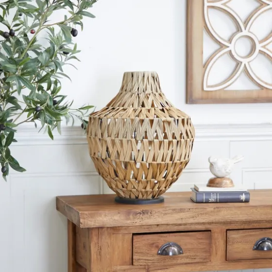 Natural Seagrass Tapered Neck Coastal Vase-Kirkland's Home Outlet
