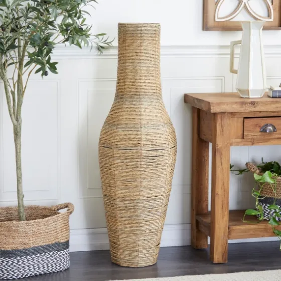 Natural Seagrass Tapered Coastal Vase, 43 In.-Kirkland's Home Best