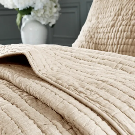 Natural Serene Quilted 3-Pc. Queen Coverlet Set-Kirkland's Home Outlet