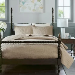 Natural Serene Quilted 3-Pc. King Coverlet Set-Kirkland's Home Store