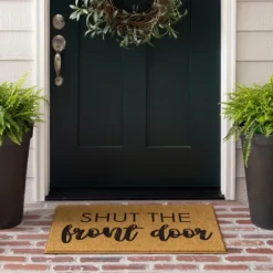 Natural Shut The Front Door Doormat-Kirkland's Home Best