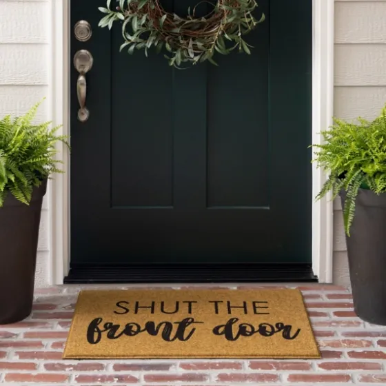 Natural Shut The Front Door Doormat-Kirkland's Home Best