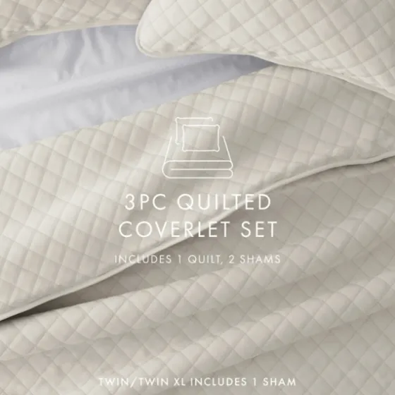 Natural Stitched Diamond 2-Pc. Twin Quilt Set-Kirkland's Home Store