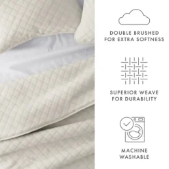 Natural Stitched Diamond 3-Pc. Queen Quilt Set-Kirkland's Home Sale