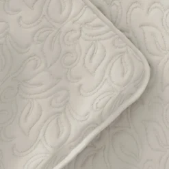 Natural Stitched Floral 3-Pc. Queen Quilt Set-Kirkland's Home Fashion