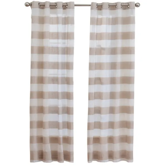 Natural Stripe Sheer Single Curtain Panel, 84 In.-Kirkland's Home Best Sale
