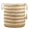 Natural Striped Jute Basket With Handles, 19 In.-Kirkland's Home Sale