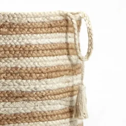 Natural Striped Jute Basket With Handles, 19 In.-Kirkland's Home Sale