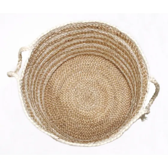 Natural Striped Jute Basket With Handles, 19 In.-Kirkland's Home Sale