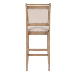 Natural Striped Upholstered Wood Frame Bar Stool-Kirkland's Home Sale