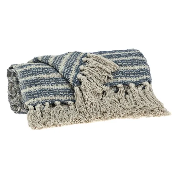 Natural Striped Woven Tassel Throw-Kirkland's Home Shop