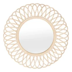 Natural Tan Daisy Spiral Wicker Framed Mirror-Kirkland's Home Best