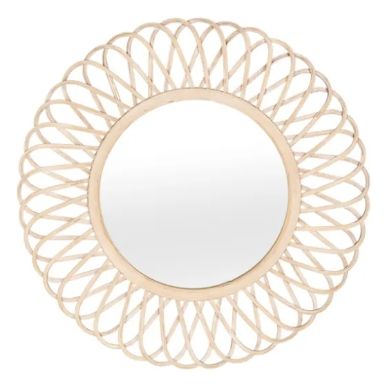 Natural Tan Daisy Spiral Wicker Framed Mirror-Kirkland's Home Best