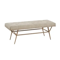 Natural Tufted Upholstery Tapered Leg Bench-Kirkland's Home New